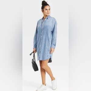 Women's Long Sleeve Mini Shirtdress - Universal Thread™